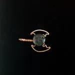 Curved Bat - Lava Stone Pendant