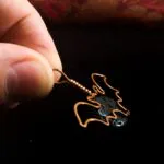 Pointed Bat - Lava Stone Pendant