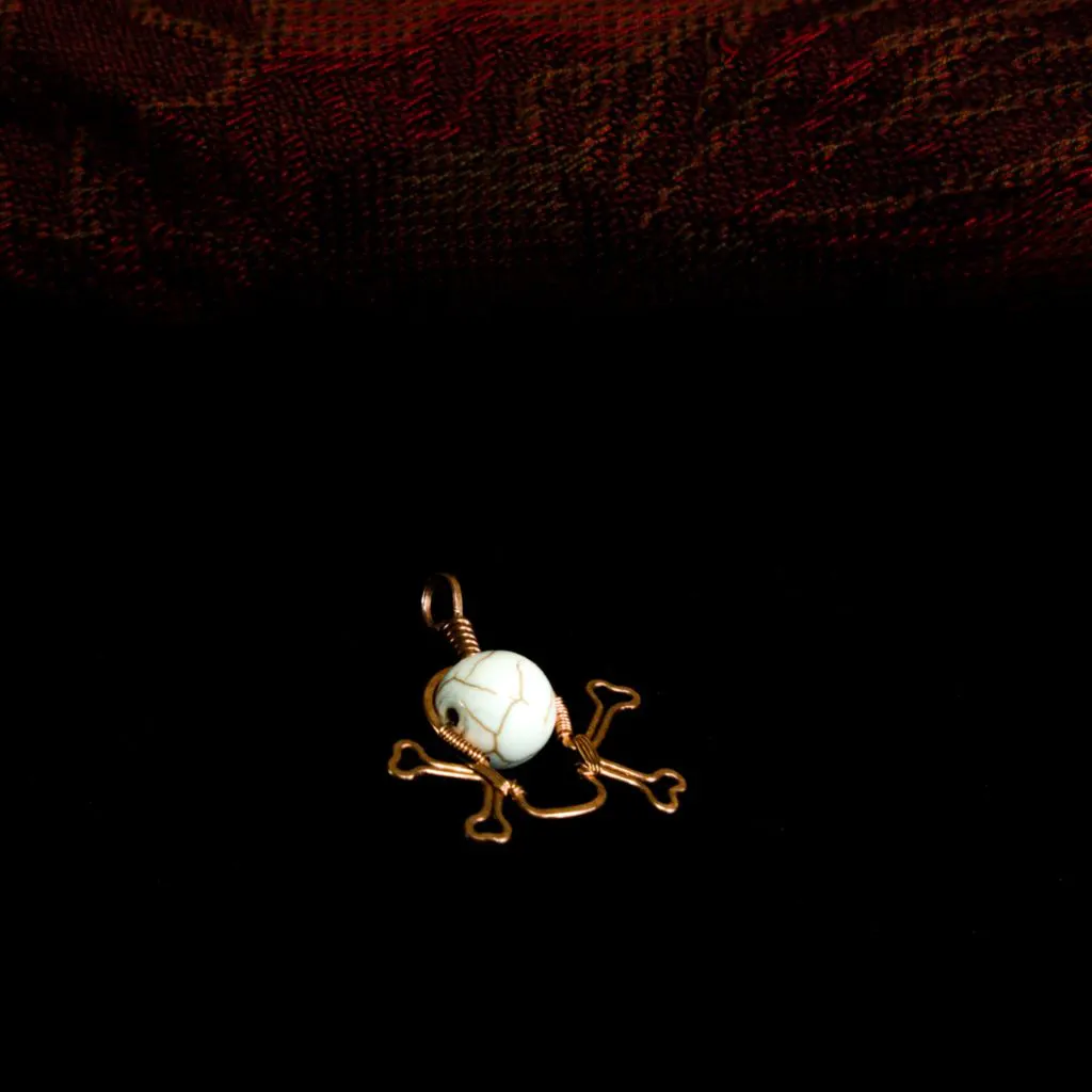 Skull and Crossbones - Howlite Pendant