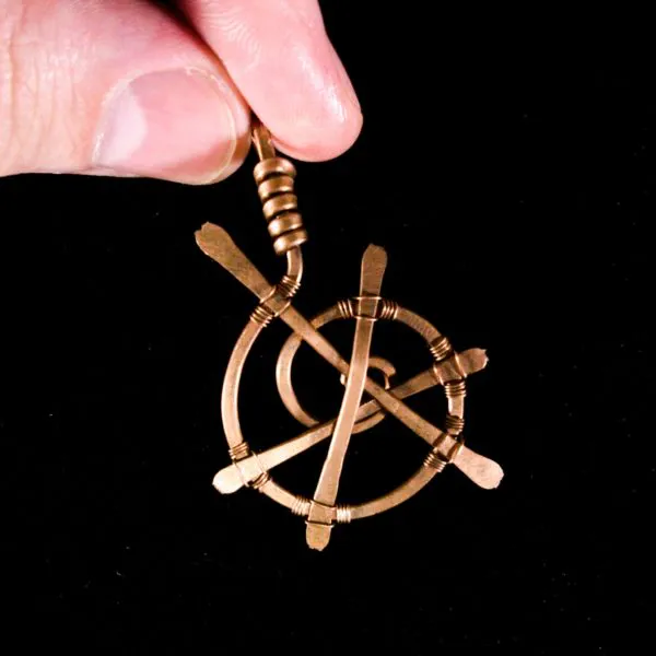 Spiral Spider's Web - Copper Pendant