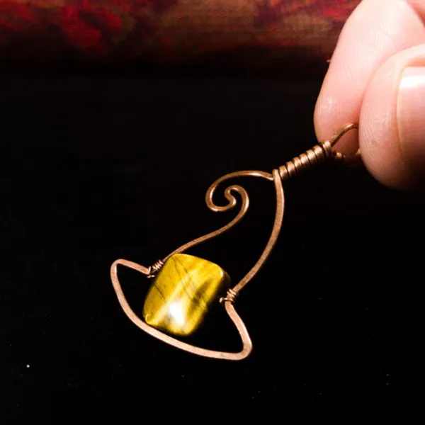 Witch Hat - Tiger Eye Pendant