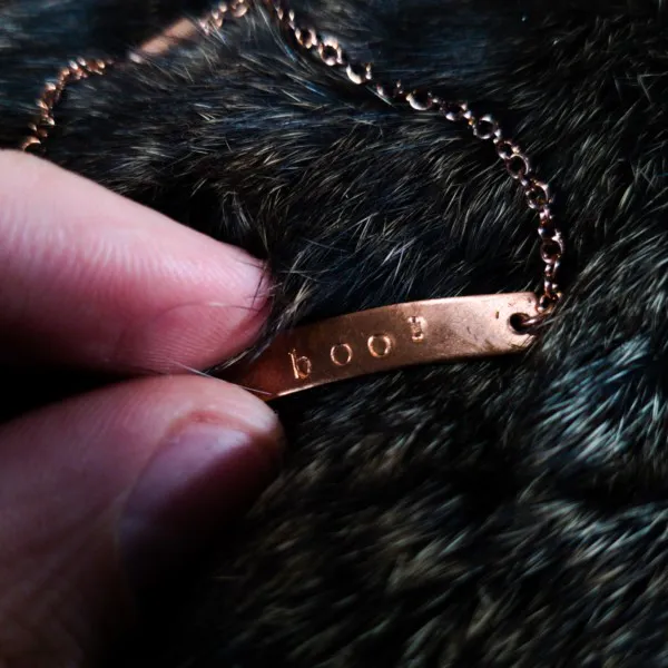 Boo! - Stamped Copper Bracelet