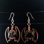 Bat Lava Stone Earrings