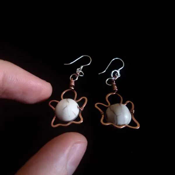 Ghost Howlite Earrings