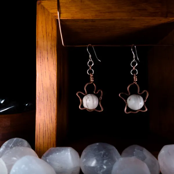 Ghost Howlite Earrings