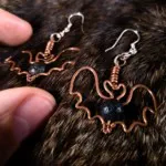 Bat Lava Stone Earrings