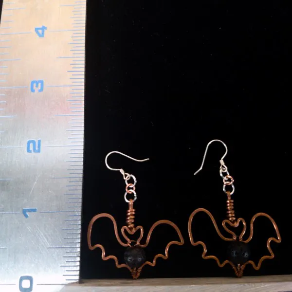 Bat Lava Stone Earrings