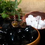 Pumpkin Tiger Eye Earrings