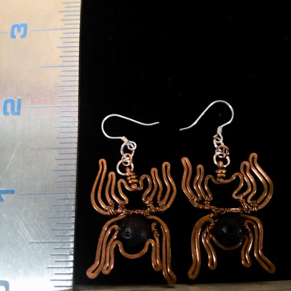 Spider Lava Stone Earrings