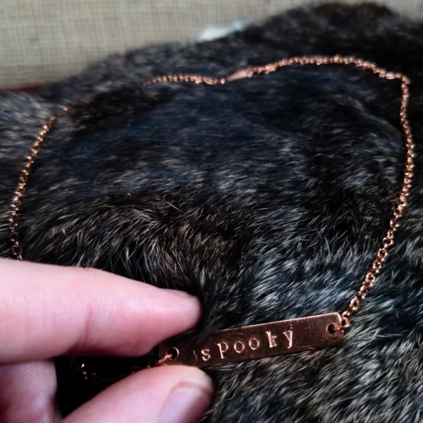 Spooky - Stamped Necklace