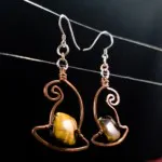 Witch's Hat - Tiger Eye Earrings