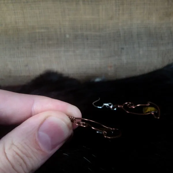 Witch's Hat - Tiger Eye Earrings