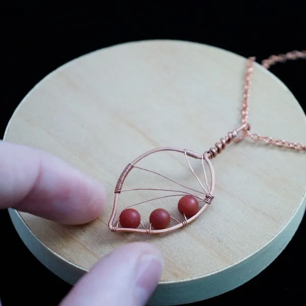 Apple Leaf - Carnelian - Copper Necklace