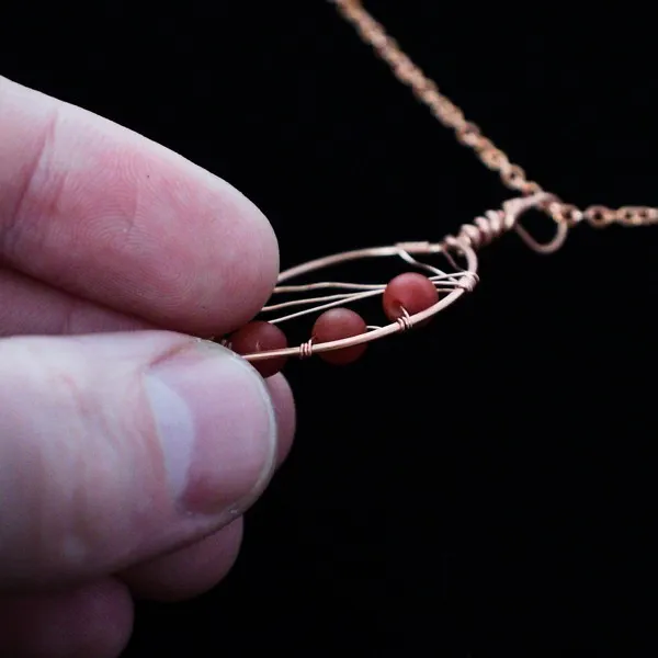 Apple Leaf - Carnelian - Copper Necklace