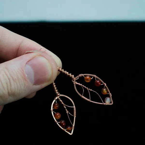 Apple Leaf Copper Earrings