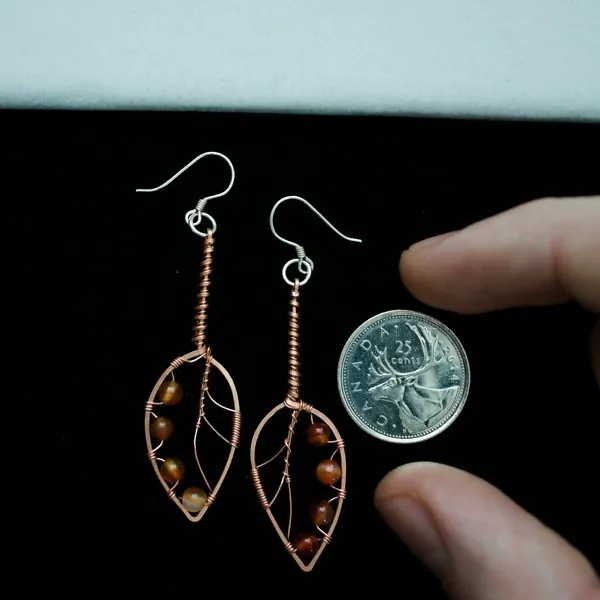 Apple Leaf Copper Earrings