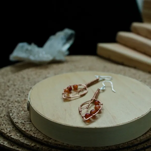 Apple Leaf Copper Earrings