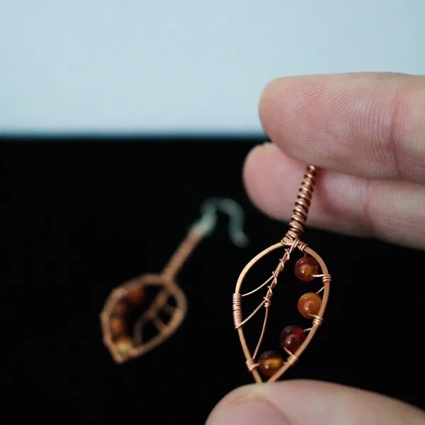 Apple Leaf Copper Earrings