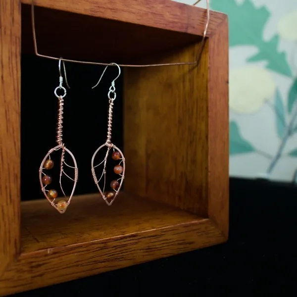 Apple Leaf Copper Earrings