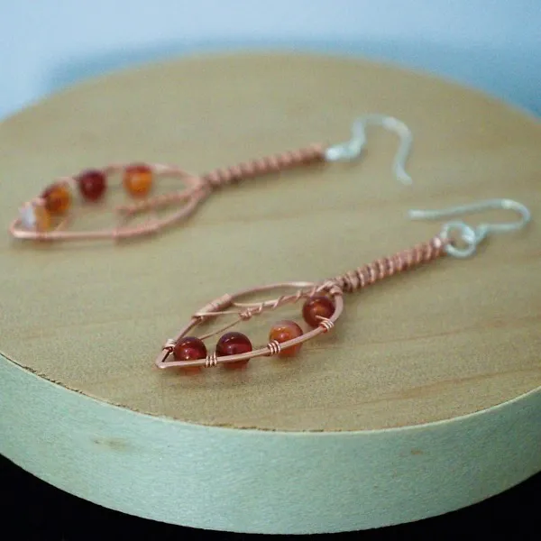 Apple Leaf Copper Earrings