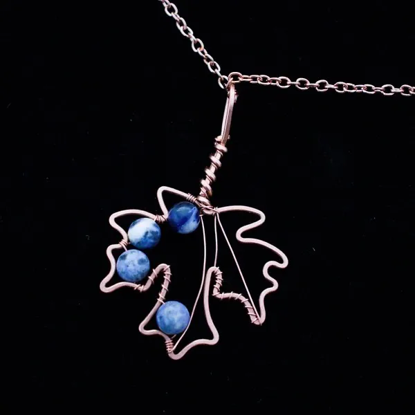 Big Leaf Maple - Sodalite - Copper Necklace