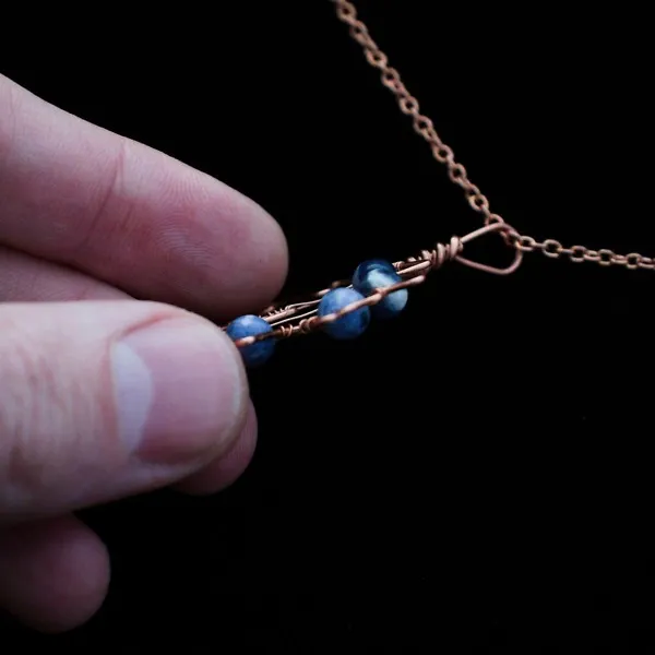 Big Leaf Maple - Sodalite - Copper Necklace