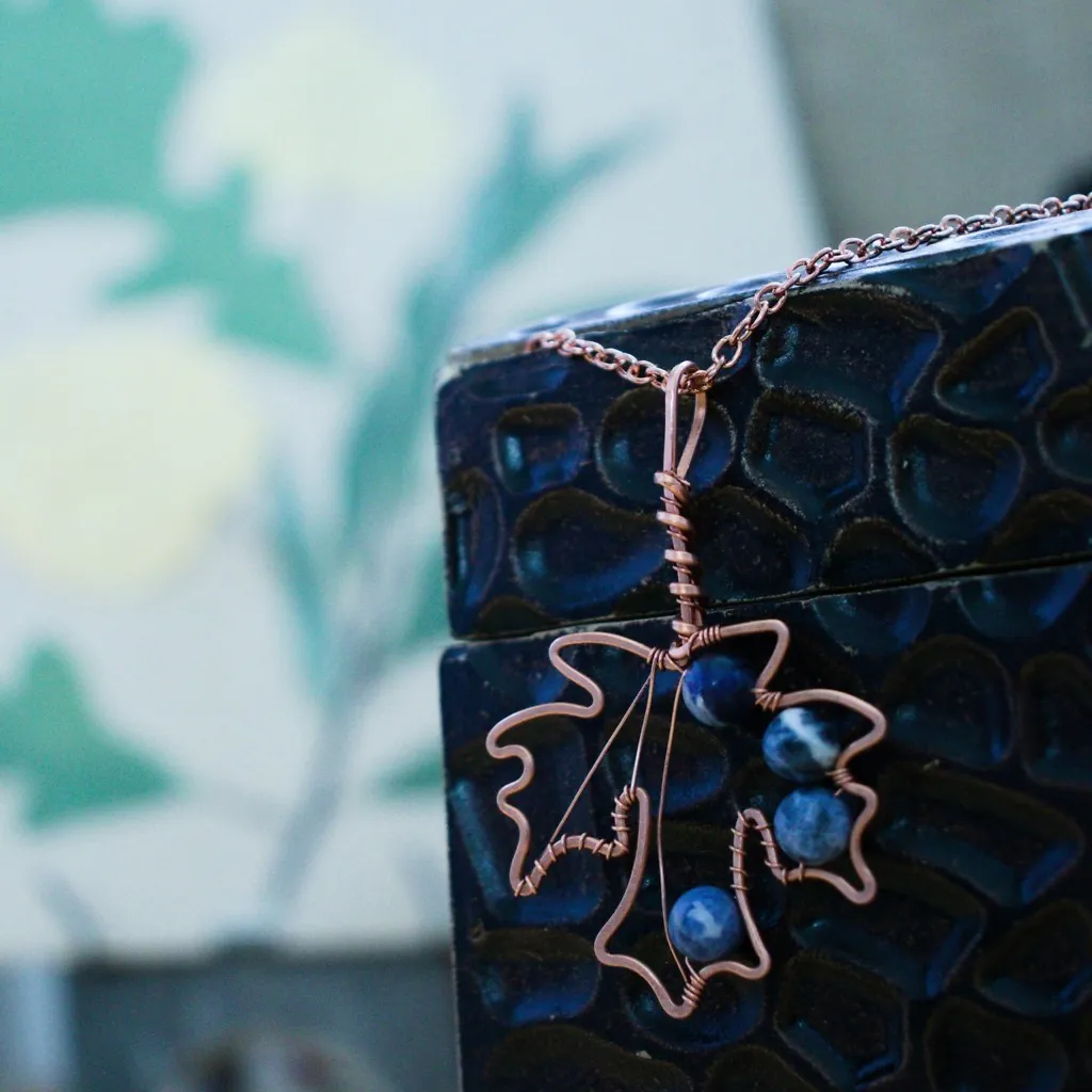 Big Leaf Maple - Sodalite - Copper Necklace