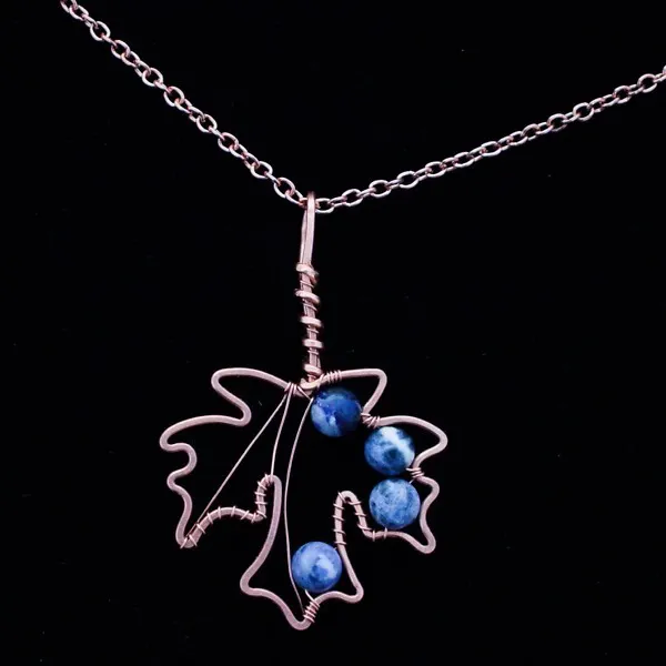 Big Leaf Maple - Sodalite - Copper Necklace