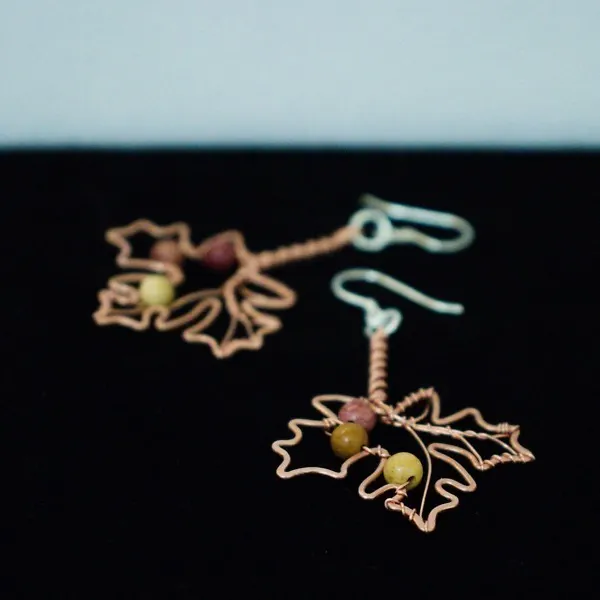 Big Leaf Maple Copper Earrings