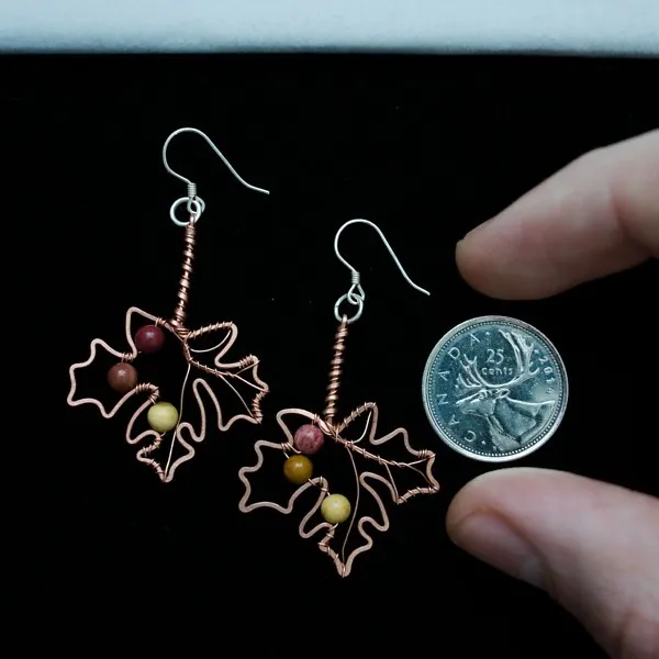 Big Leaf Maple Copper Earrings