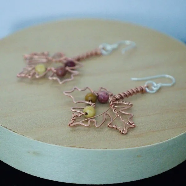 Big Leaf Maple Copper Earrings