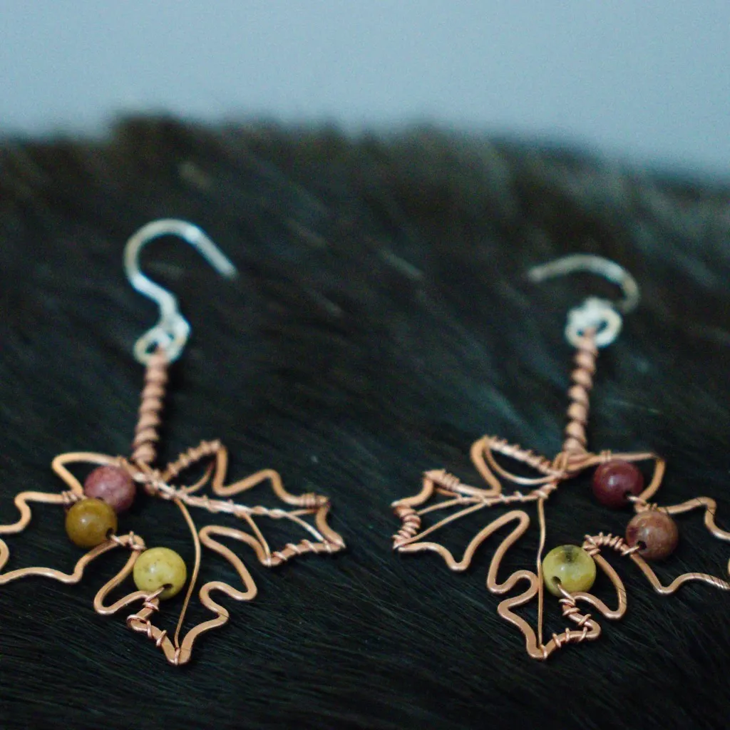 Big Leaf Maple Copper Earrings