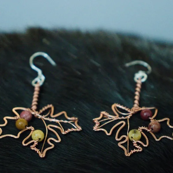 Big Leaf Maple Copper Earrings