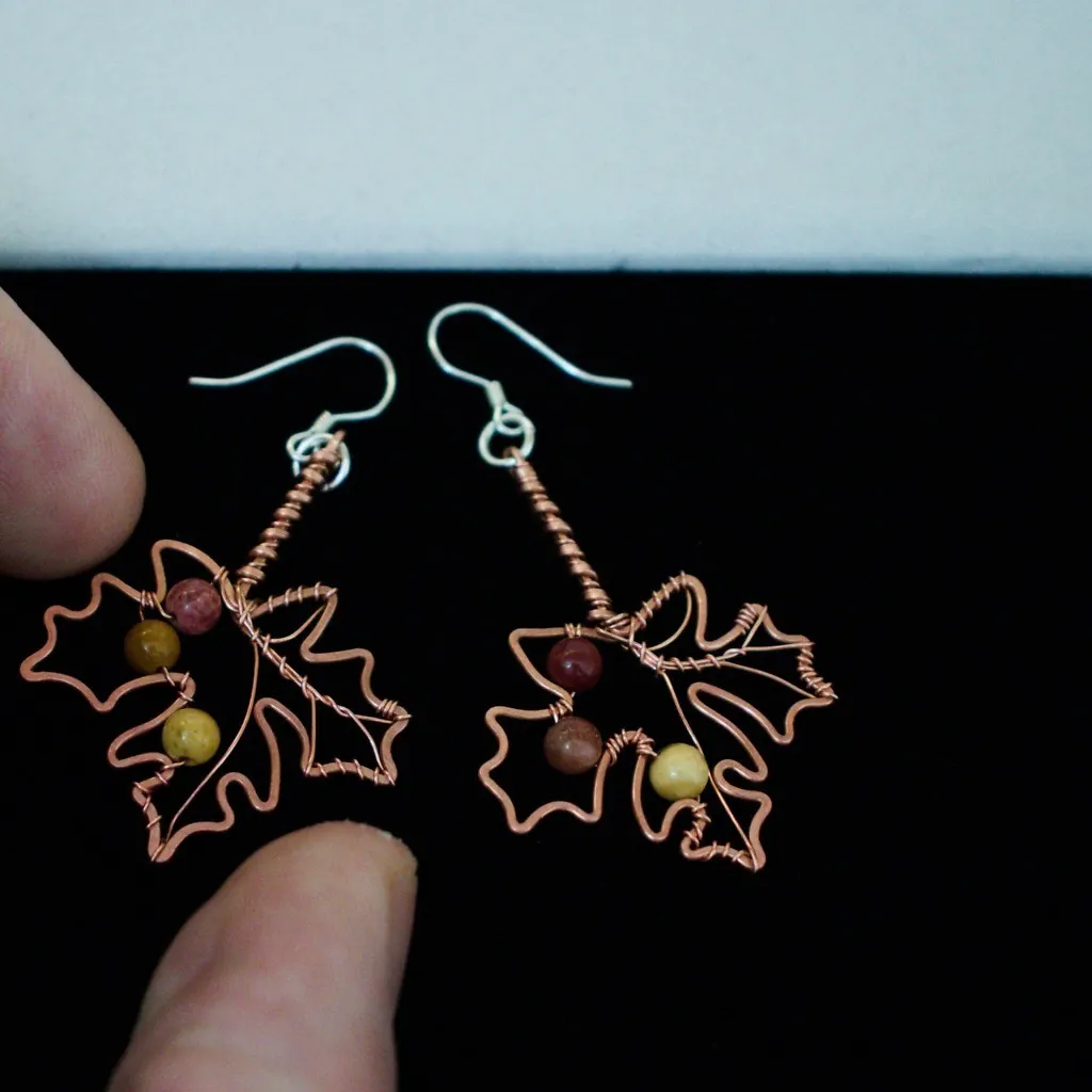 Big Leaf Maple Copper Earrings