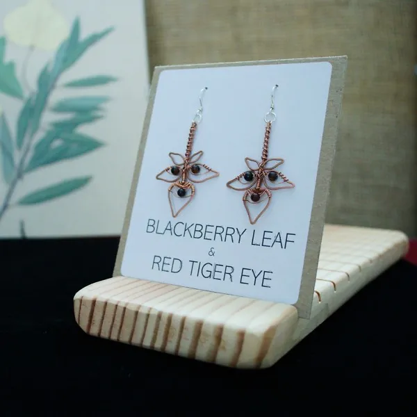 Blackberry Leaf Copper Earrings