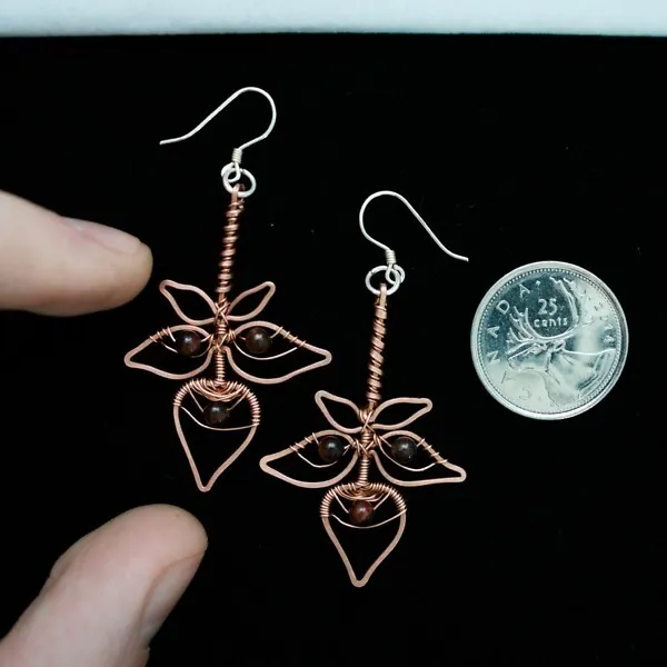 Blackberry Leaf Copper Earrings