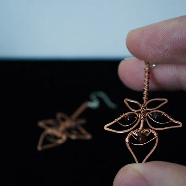 Blackberry Leaf Copper Earrings