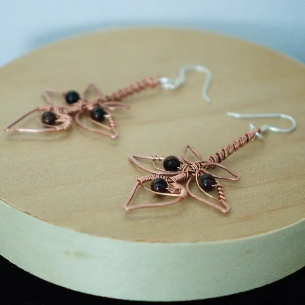 Blackberry Leaf Copper Earrings