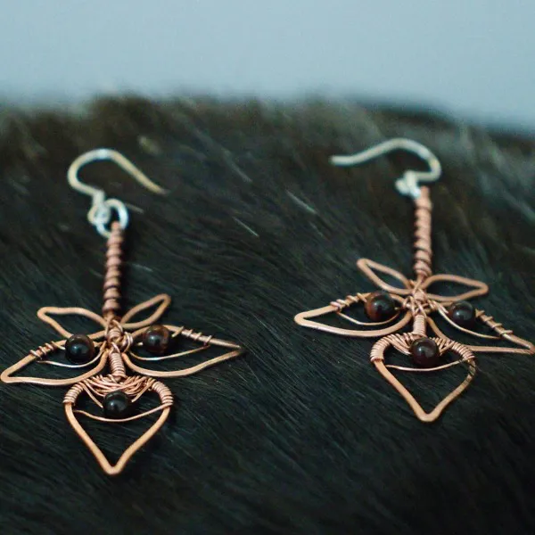 Blackberry Leaf Copper Earrings