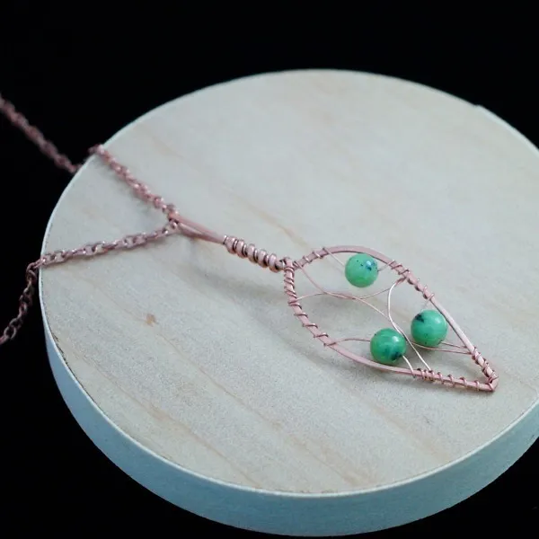 Blackthorn Leaf - Canadian Jade - Copper Necklace