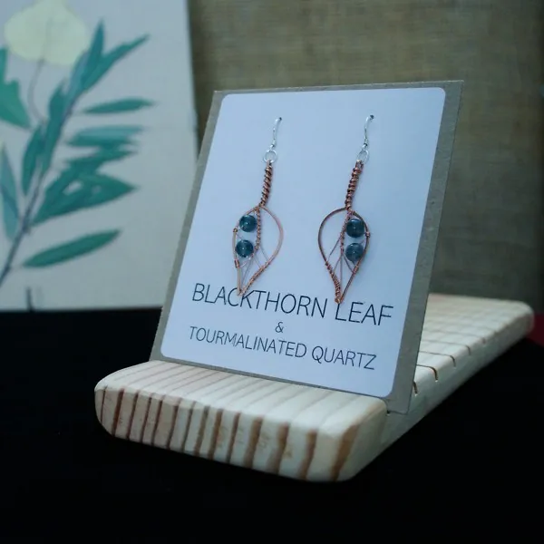 Blackthorn Leaf Copper Earrings