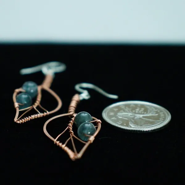 Blackthorn Leaf Copper Earrings