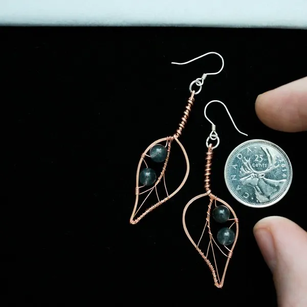 Blackthorn Leaf Copper Earrings