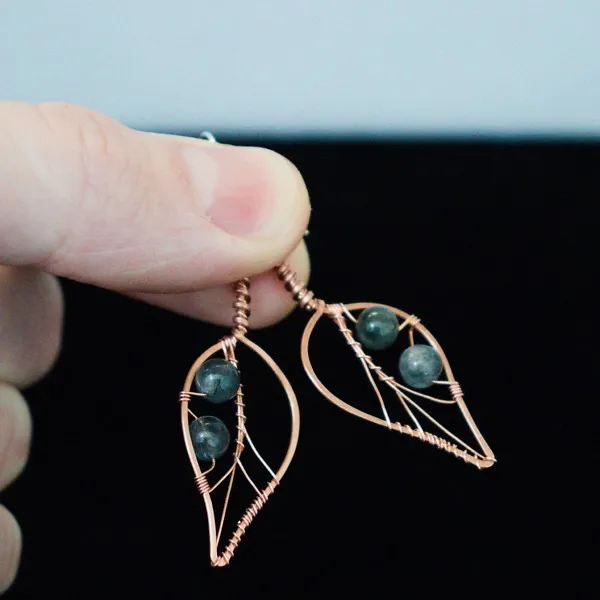 Blackthorn Leaf Copper Earrings