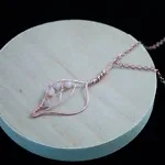 Bodhi Leaf - Peach Moonstone - Copper Necklace