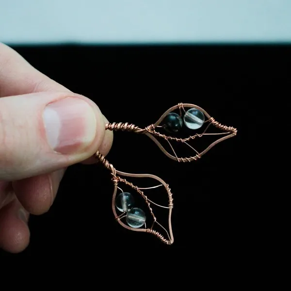 Bodhi Leaf Copper Earrings