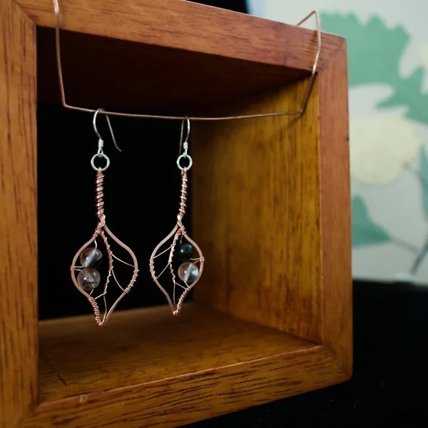 Bodhi Leaf Copper Earrings