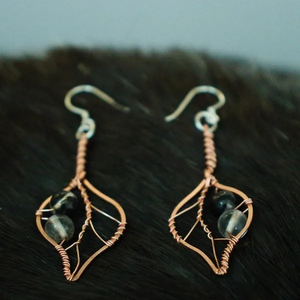 Bodhi Leaf Copper Earrings