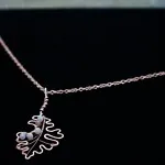 Bur Oak Leaf - Peach Moonstone - Copper Necklace