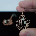 Bur Oak Leaf Copper Earrings
